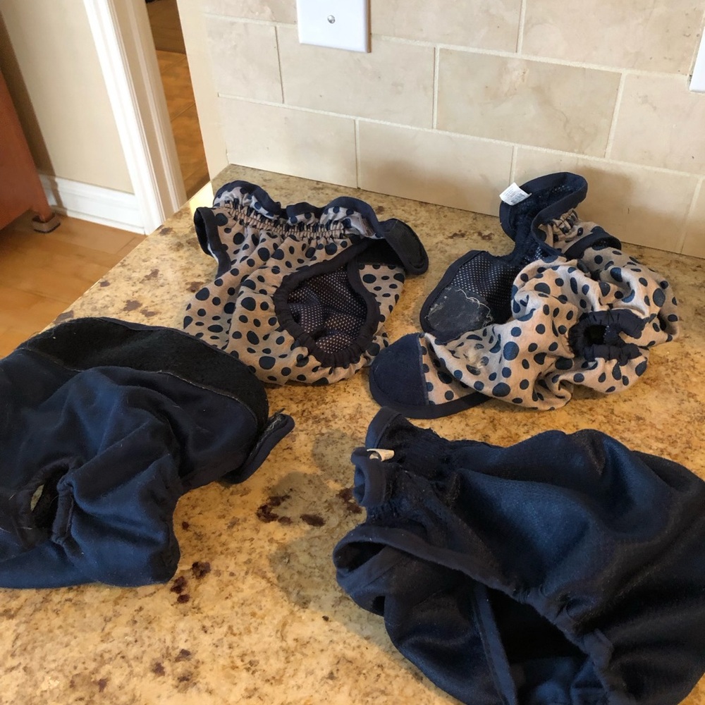 Navy and Polka Dot Dog Diapers